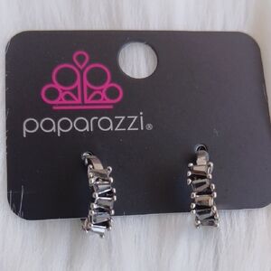Paparazzi Silver Gemstone Hoop Earrings